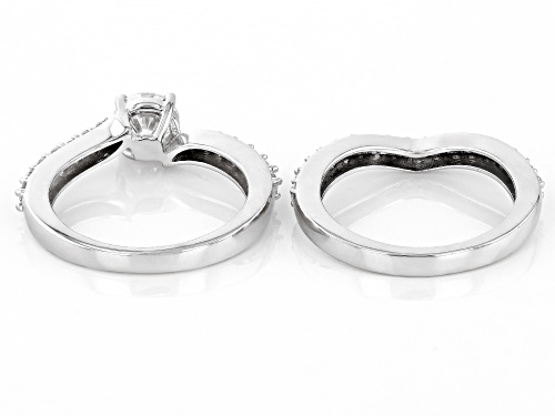 Pre-Owned MOISSANITE FIRE® 1.52CTW DEW ROUND BRILLIANT PLATINEVE® RING AND BAND - Size 9