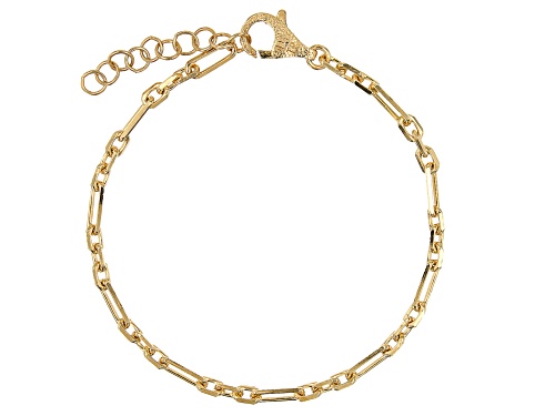 Pre-Owned 18k Yellow Gold Over Sterling Silver Bracelets Set of 3 - Size 7