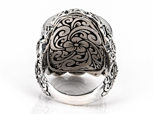Pre-Owned Artisan Collection of Bali™ 20mm Coral Sterling Silver Floral Ring - Size 6