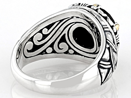 Pre-Owned Artisan Collection of Bali™ 1.70ct Lab Blue Sapphire Sterling Silver With 18K Gold Accent - Size 7