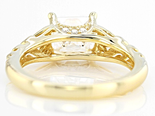 Pre-Owned MOISSANITE FIRE® 1.26CTW DEW PRINCESS CUT & ROUND BRILLIANT 14K YELLOW GOLD OVER SILVER RI - Size 5