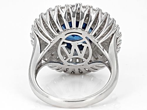 Pre-Owned Charles Winston for Bella Luce® Lab Blue Spinel & White Diamond Simulant Rhodium Over Silv - Size 11