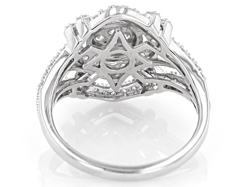 Pre-Owned Prazana® Lab-Grown Diamonds 0.60ctw Round White Diamond Rhodium Over Sterling Silver Ring - Size 7