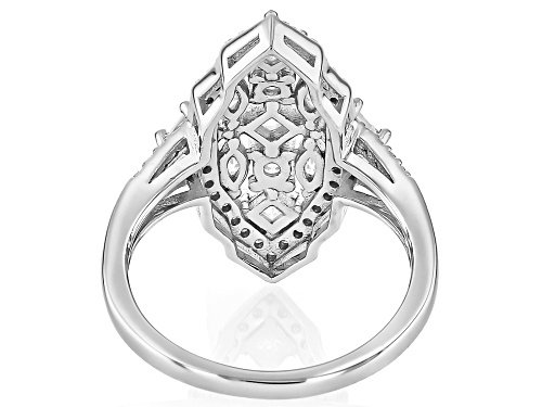 Pre-Owned MOISSANITE FIRE® 1.42CTW DEW PRINCESS CUT, MARQUISE & ROUND BRILLIANT PLATINEVE® RING - Size 5