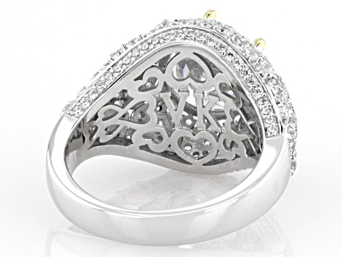Pre-Owned Vanna K™ For Bella Luce® 7.85ctw Diamond Simulant Platineve® & Eterno™ Yellow Ring(4.76ctw - Size 7