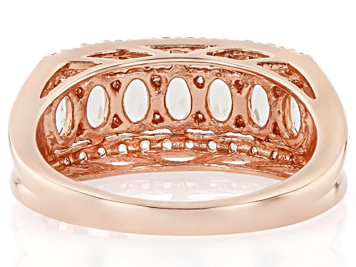 Pre-Owned 1.40ctw Morganite with 0.43ctw White Zircon 14k Rose Gold Over Sterling Silver Ring - Size 7