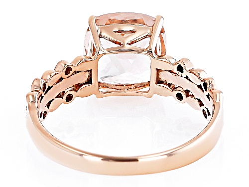 Pre-Owned 2.55ct Cor-De-Rosa Morganite (TM) and 0.12ctw White Diamond 10k Rose Gold Ring - Size 11