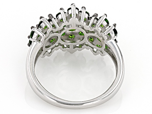 Pre-Owned 2.05ctw Round Chrome Diopside Rhodium Over Sterling Silver Ring - Size 10