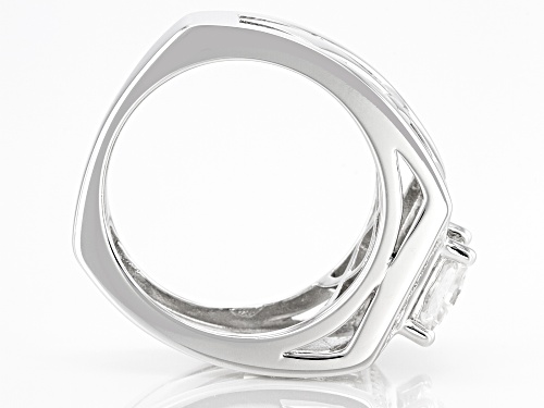 Pre-Owned MOISSANITE FIRE(R) 2.10CTW DEW SQUARE BRILLIANT CUT AND ROUND PLATINEVE(R) MENS RING - Size 12