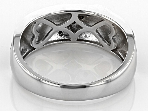 Pre-Owned MOISSANITE FIRE(R) .13CTW DEW ROUND PLATINEVE(R) & BLACK RHODIUM OVER SILVER MENS RING - Size 12