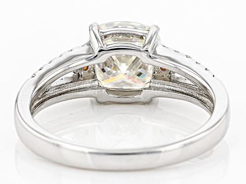 Pre-Owned MOISSANITE FIRE(R) 2.24CTW DEW WITH  LAB PADPARADSCHA SAPPHIRE PLATINEVE(R) RING - Size 9