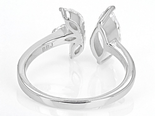 Pre-Owned 1.44ctw Marquise Lab Created White Sapphire Rhodium Over Sterling Silver Ring - Size 9