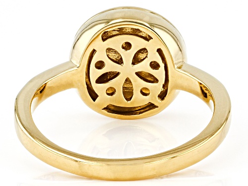 Pre-Owned Engild™ White Diamond Accent And Pink Enamel 14k Yellow Gold Over Sterling Silver Cluster - Size 6