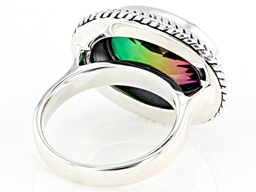 Pre-Owned Artisan Collection of Bali™ 8.20ct Watermelon Quartz Triplet Sterling Silver Ring - Size 7