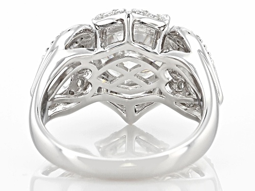 Pre-Owned MOISSANITE FIRE(R) 4.00CTW DEW ROUND   PLATINEVE(R) HEART RING - Size 6