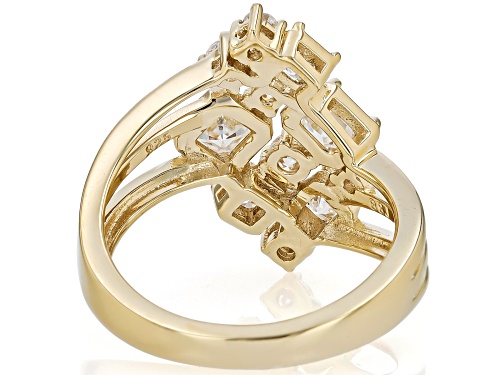 Pre-Owned MOISSANITE FIRE® 1.70CTW DEW 14K YELLOW GOLD OVER SILVER RING - Size 8