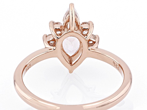 Pre-Owned 0.50ct Peach Morganite With 0.48ctw White Zircon 18k Rose Gold Over Sterling Silver Ring - Size 9