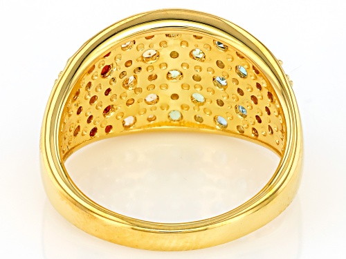 Pre-Owned 1.79ctw Multi Gemstone 18k Yellow Gold Over Sterling Silver Ring - Size 10