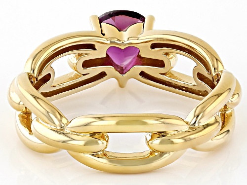 Pre-Owned 0.79ct Rhodolite 18k Yellow Gold Over Sterling Silver Ring - Size 10