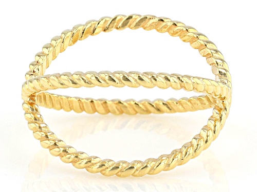 Pre-Owned 18k Yellow Gold Over Sterling Silver Crossover Ring - Size 7