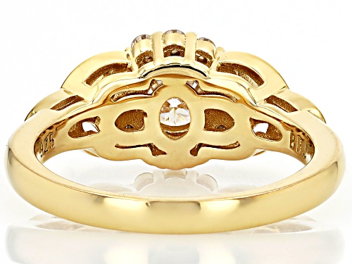 Pre-Owned MOISSANITE FIRE®  1.04CTW DEW ROUND BRILLIANT 14K YELLOW GOLD OVER SILVER RING - Size 9