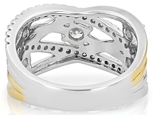 Pre-Owned MOISSANITE FIRE® 1.06CTW DEW PLATINEVE® AND 14K YELLOW GOLD OVER PLATINEVE RING - Size 10