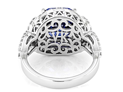 Pre-Owned Vanna K™ For Bella Luce® 8.38ctw Tanzanite And White Diamond Simulants Platineve® Ring - Size 7