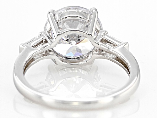 Pre-Owned Bella Luce® 4.56ctw White Diamond Simulant Rhodium Over Sterling Silver 100 Facet Ring(2.7 - Size 10