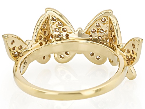 Pre-Owned MOISSANITE FIRE® 0.42CTW DEW 14K YELLOW GOLD OVER SILVER BUTTERFLY RING - Size 7