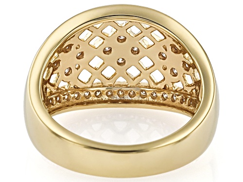 Pre-Owned MOISSANITE FIRE® 0.54CTW DEW 14K YELLOW GOLD OVER SILVER RING - Size 9