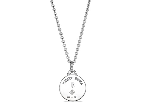 Pre-Owned Judith Ripka Couture Little Luxuries Ruby & Diamond Rhodium & 18k Gold Over Silver Pendant