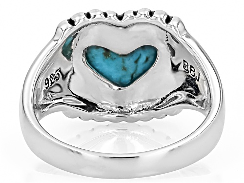 Pre-Owned Southwest Style by JTV™ Blue Turquoise Sterling Silver Heart Ring - Size 9