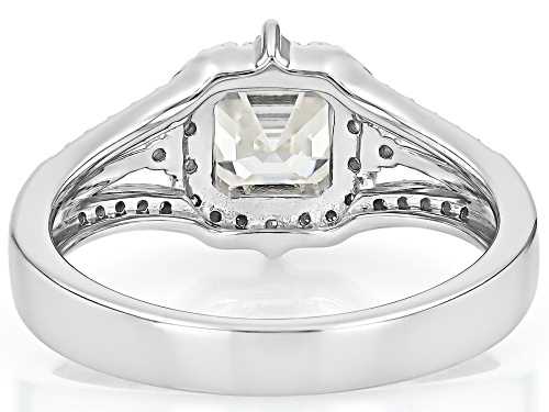 Pre-Owned MOISSANITE FIRE® 1.43CTW DEW ASSCHER CUT AND ROUND BRILLIANT PLATINEVE® RING - Size 8