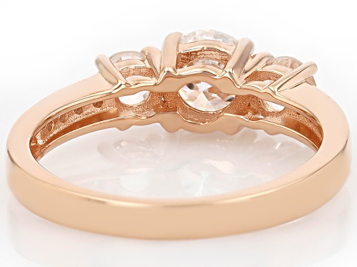 Pre-Owned MOISSANITE FIRE® .96CTW DEW AND MORGANITE 14K ROSE GOLD OVER STERLING SILVER RING - Size 7