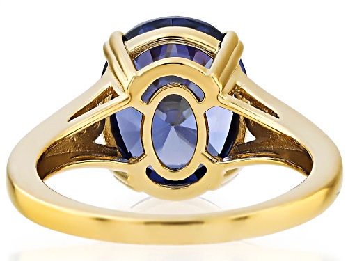 Pre-Owned Bella Luce® Esotica™ 7.45ctw Tanzanite And White Diamond Simulants Eterno™ Yellow Ring - Size 10