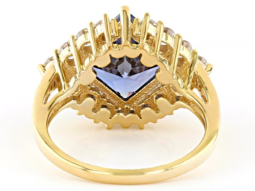 Pre-Owned Bella Luce® Esotica™ 7.42ctw Tanzanite And White Diamond Simulants Eterno™ Yellow Ring - Size 9