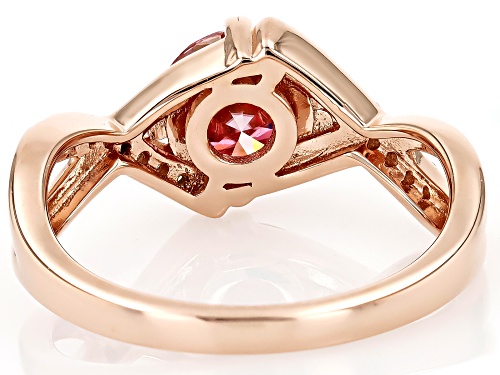 Pre-Owned MOISSANITE FIRE® & PINK MOISSANITE 1.38CTW DEW 14K ROSE GOLD OVER SILVER RING - Size 7