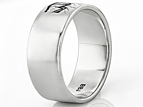 Pre-Owned Southwest Style by JTV™ Oxidized Sterling Silver Bear In Mountain Landscape Band Ring - Size 11