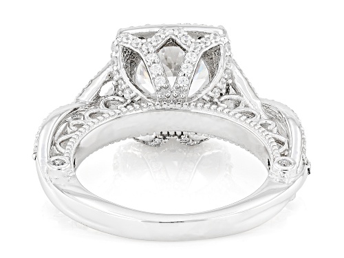 Pre-Owned Bella Luce® 4.30ctw White Diamond Simulant Platinum Over Sterling Silver Ring(2.60ctw DEW) - Size 5