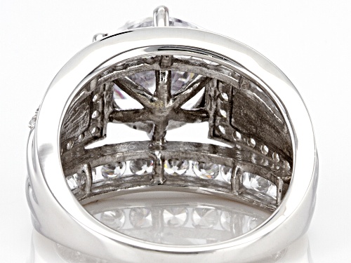 Pre-Owned Bella Luce® 9.14ctw White Diamond Simulant Platinum Over Sterling Silver Ring (5.12ctw DEW - Size 5