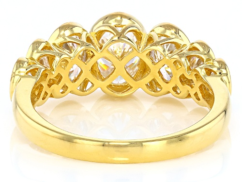 Pre-Owned MOISSANITE FIRE® 2.72CTW DEW OVAL 14K YELLOW GOLD OVER SILVER RING - Size 8