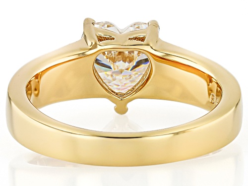 Pre-Owned 2.34ct Heart Shape Strontium Titanate 18k Yellow Gold Over Silver Solitaire Ring - Size 9