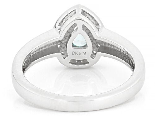 Pre-Owned 0.94ctw Blue Zircon with 0.07ctw White Zircon Rhodium and 18k Yellow Gold Over Sterling Si - Size 6