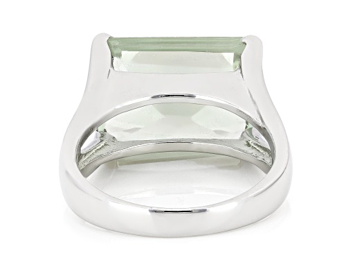 Pre-Owned 6.30ctw Prasiolite Rhodium Over Sterling Silver Ring - Size 7
