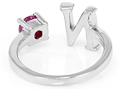 Pre-Owned 0.20ct Ruby Rhodium Over Sterling Silver Ring - Size 7