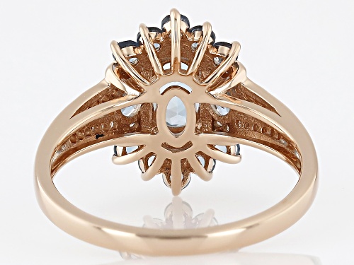 Pre-Owned 1.24ctw Santa Maria Aquamarine With 0.11ctw White Diamond 10k Rose Gold Ring - Size 5