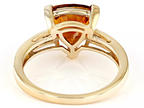Pre-Owned 2.09ct Madeira Citirine With 0.19ctw Champagne Diamond 10k Yellow Gold Ring - Size 10