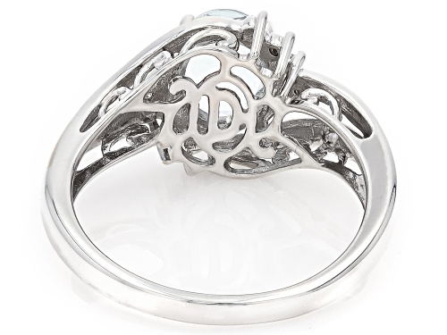 Pre-Owned 1.05ct Aquamarine with Diamond Accent Rhodium and 10k Yellow Gold Over Sterling Silver Rin - Size 7