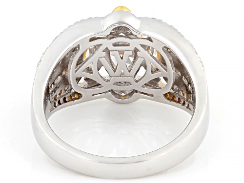 Pre-Owned Charles Winston For Bella Luce® 3.81ctw White Diamond Simulant Rhodium Over Silver And Ete - Size 9