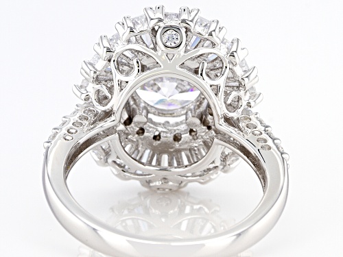 Pre-Owned Bella Luce® 7.79ctw White Diamond Simulant Rhodium Over Sterling Silver Ring(4.72ctw DEW) - Size 5
